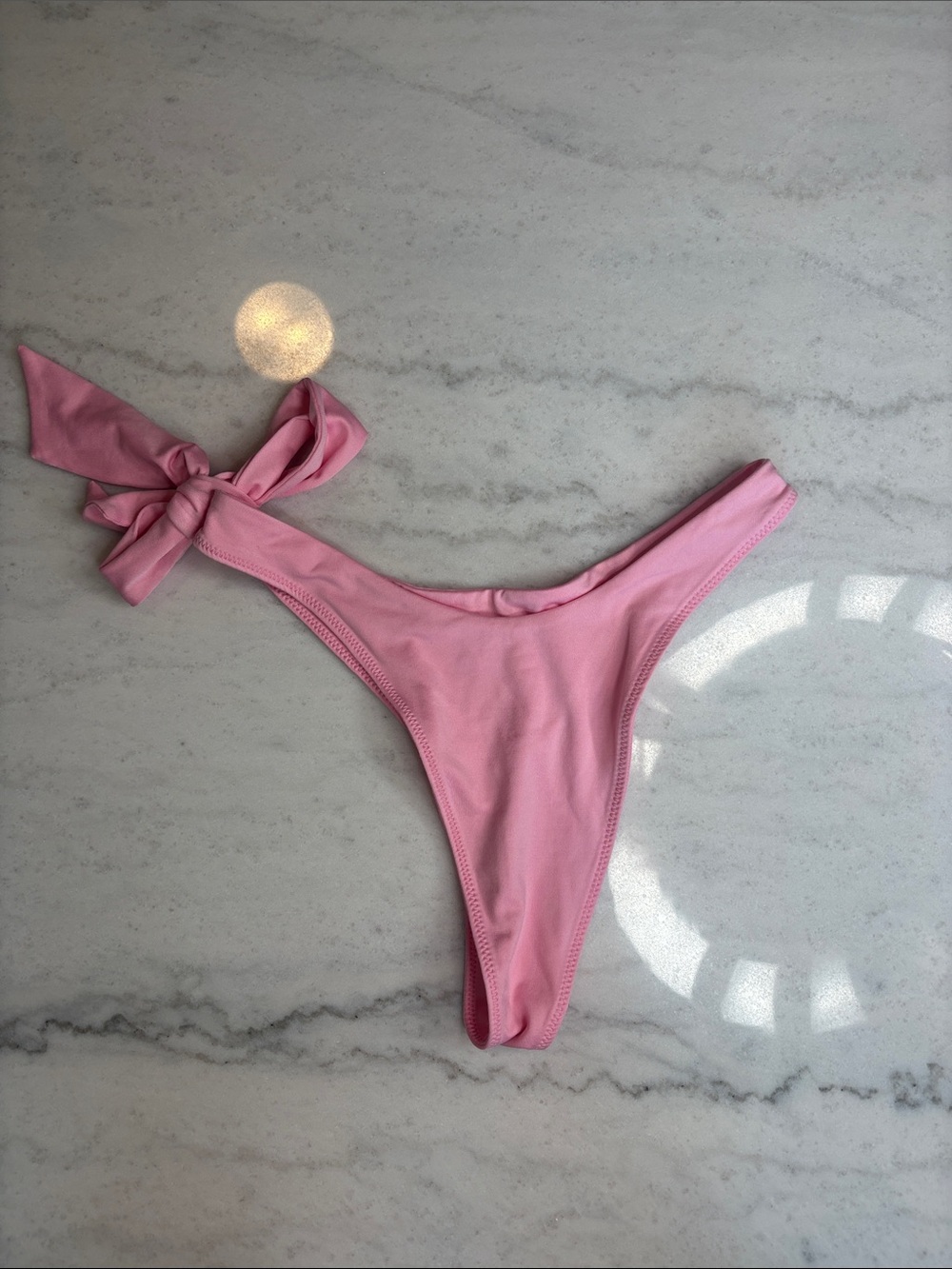 OH POLLY Pink Knot Bikini Top and Tie-Side Bottoms Set SMALL NEW - Picture 4 of 4